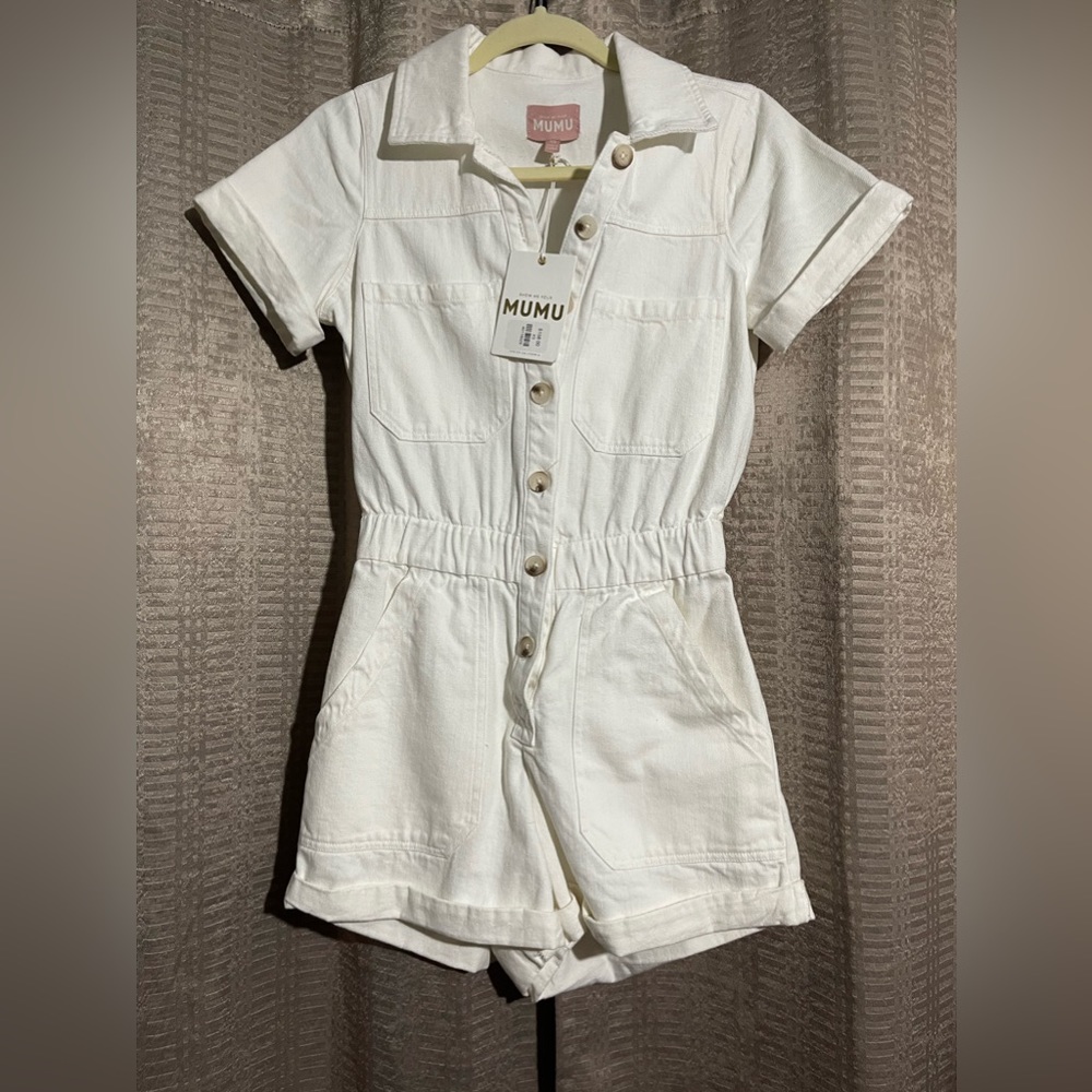 White Denim Romper!